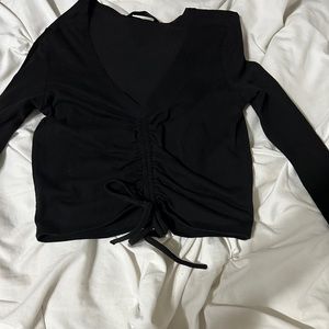 Shein, Black long sleeve scrunch shirt
